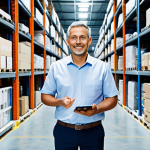 **

"A professional logistics manager, fully clothed in appropriate business attire, stands in a modern, brightly lit warehouse, surrounded by automated systems and neatly organized shelves.  The scene should convey efficiency and technological advancement. Perfect anatomy, correct proportions, natural pose, well-formed hands, proper finger count, professional setting, safe for work, appropriate content, modest, family-friendly."

**