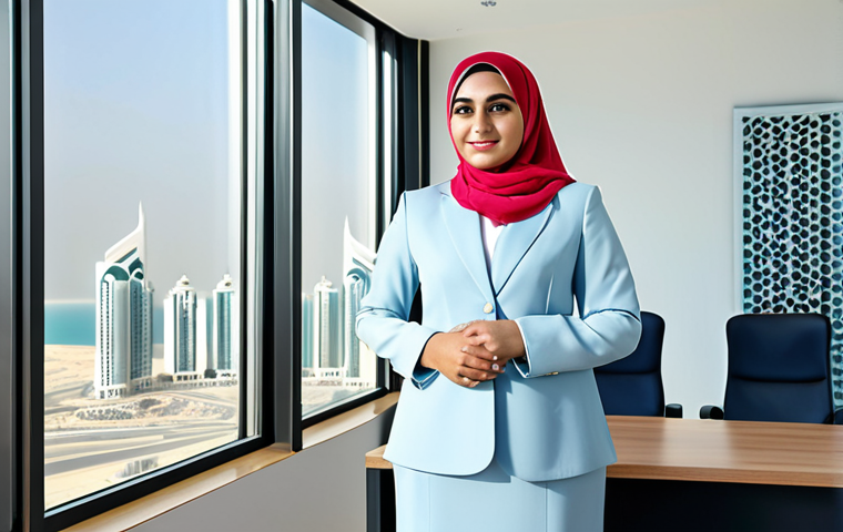 **
"A professional Arab businesswoman in a modern, modest business suit, standing in a bright and airy office in Dubai, fully clothed, appropriate attire, safe for work, perfect anatomy, natural proportions, professional photography, high quality, modern Islamic art in the background."
**