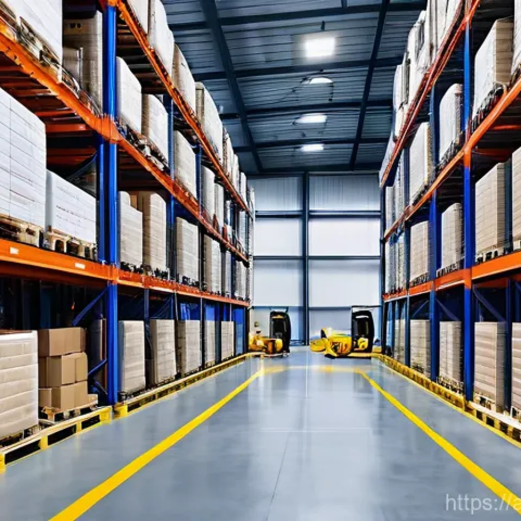 스마트물류 공정 자동화 사례 연구 - **Prompt:** A state-of-the-art, large-scale smart warehouse operating efficiently in a modern Arabia...