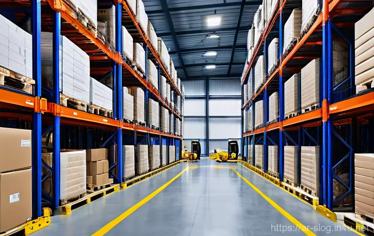 스마트물류 공정 자동화 사례 연구 - **Prompt:** A state-of-the-art, large-scale smart warehouse operating efficiently in a modern Arabia...